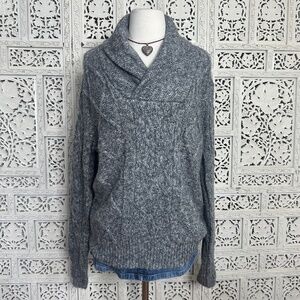Apt 9 Wool Blend Chunky Gray Shawl‎ Collar NWT Sweater Sz Small